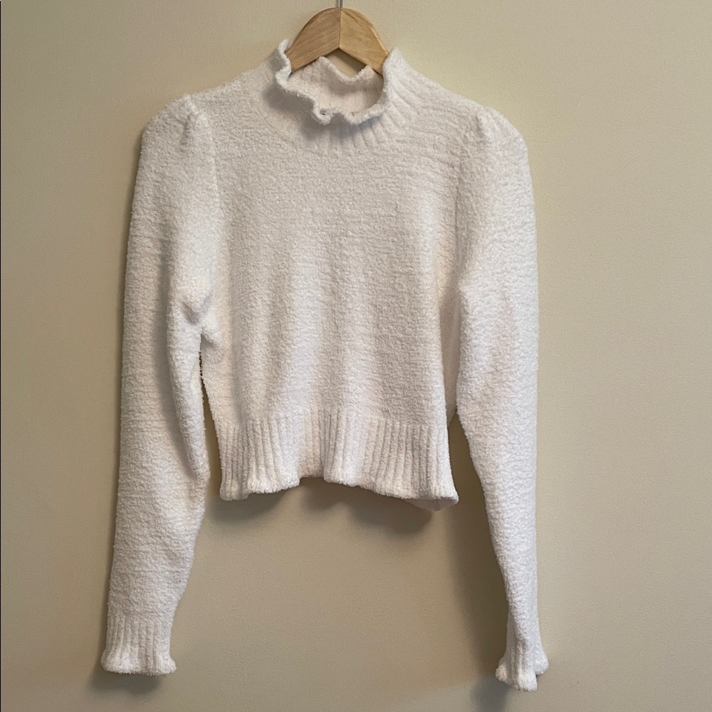 525 America Fuzzy White Sweater